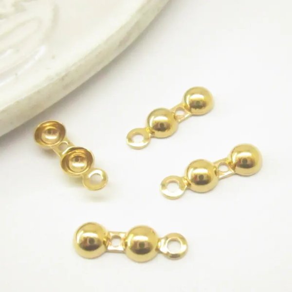 Srebro Ag Złocone - łapaczki kulka 12x4mm(para)  