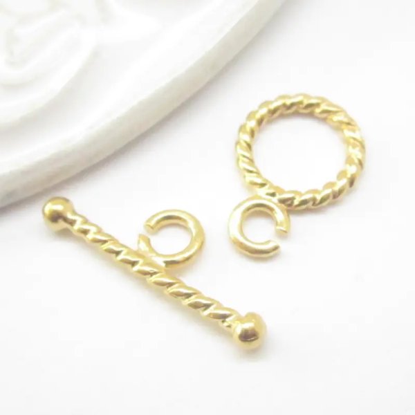 Srebro Ag Złocone - zapięcie typu toggle 11mm