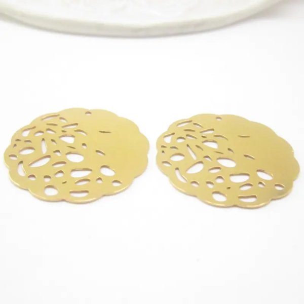 Srebro złocone Ag - zawieszka rozetka 25 mm  