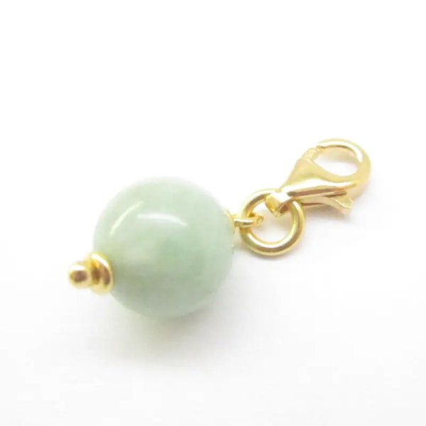 Srebro Ag Złocone - zawieszka charms Szmaragd 8,5 mm 