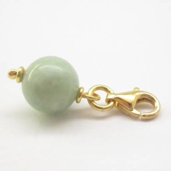 Srebro Ag Złocone - zawieszka charms Szmaragd 8,5 mm 