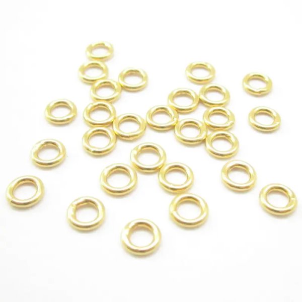 Srebro Złocone Ag - kółko lutowane 5 mm (drut 1 mm)