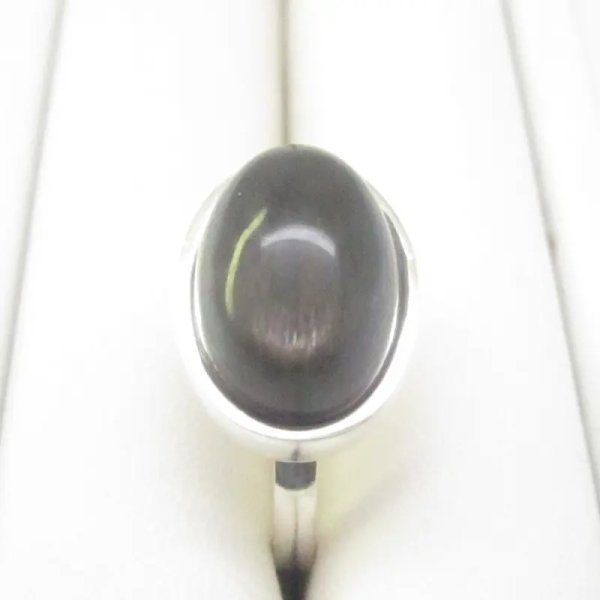 Kamień Słoneczny i srebro - pierścionek owal (Rozmiar Jubilerski 13)