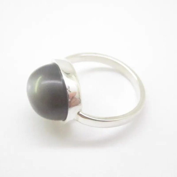 Kamień Słoneczny i srebro - pierścionek owal (Rozmiar Jubilerski 14)