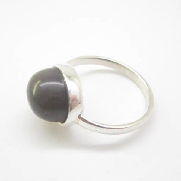 Kamień Słoneczny i srebro - pierścionek owal (Rozmiar Jubilerski 20)