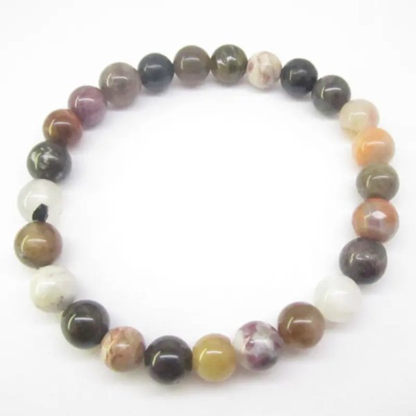 Turmalin, Kamień Księżycowy i Jaspis - bransoleta 18 cm