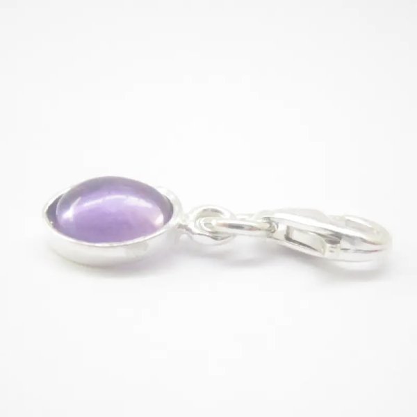 Srebro Ag - zawieszka charms Ametyst 8x6 mm 