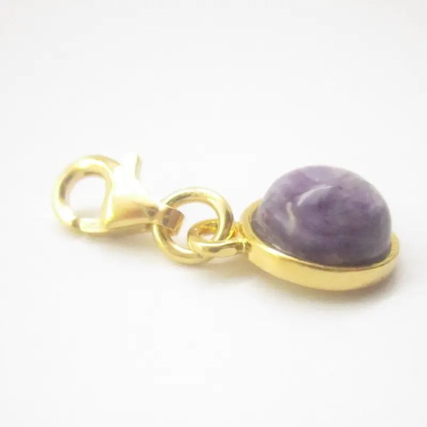 Srebro Ag Złocone - zawieszka charms Czaroit 8 mm 