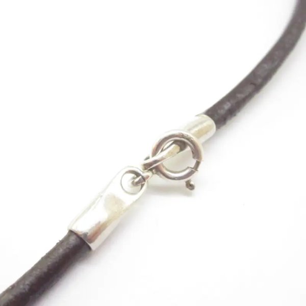 Surowy Naturalny Bursztyn i srebro - Komplet naszyjnik na rzemieniu (40-60 cm)  i kolczyki