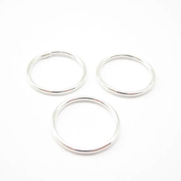 Srebro Ag - kółka lutowane 13 mm (drut 1 mm)