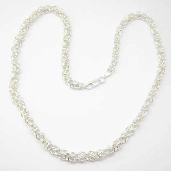 Srebro - naszyjnik "BIZANTYNA" ręcznie zrobiony (45 cm, 50 cm, 55 cm, 60 cm)