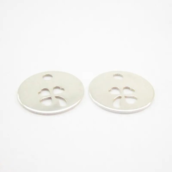 Srebro Ag - element ozdobny koniczynka 9mm  