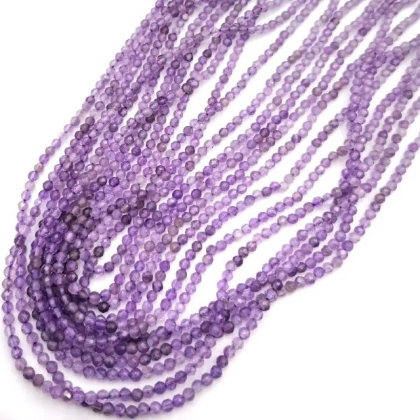 Ametyst fasetowany - kulki 2 mm (sznur)