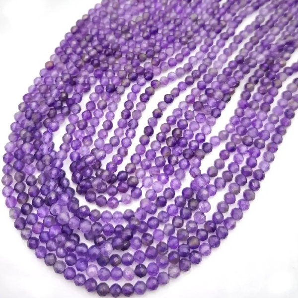Ametyst fasetowany - kulki 3 mm (sznur)
