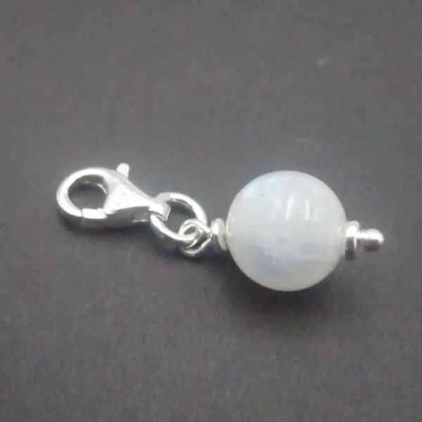 Srebro Ag - zawieszka charms kamień Księżycowy 8mm 