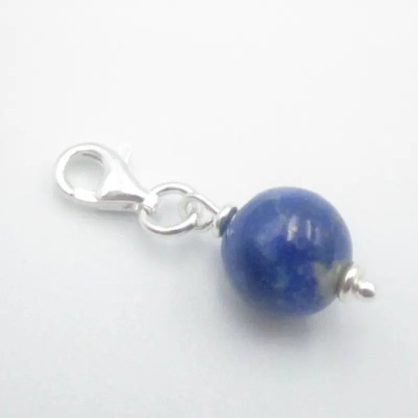 Srebro Ag - zawieszka charms lapis lazuli 8mm 