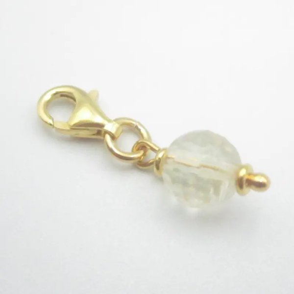 Srebro Ag Złocone - zawieszka charms Cytryn (Lemon) fasetowany 6 mm 