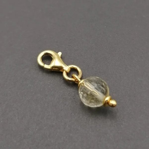 Srebro Ag Złocone - zawieszka charms Cytryn (Lemon) fasetowany 6 mm 