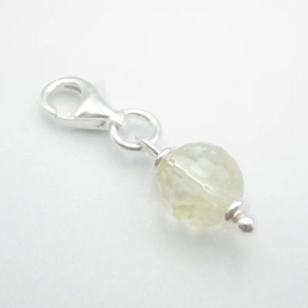 Srebro - zawieszka charms Cytryn (Lemon) fasetowany 7 mm 