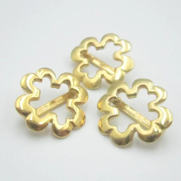 Srebro złocone Ag - przekładka ozdobna koniczynka 13 mm  