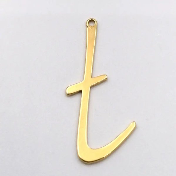 Srebro Ag złocone - zawieszka literka Ł