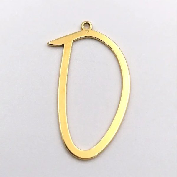 Srebro Ag złocone - zawieszka literka O