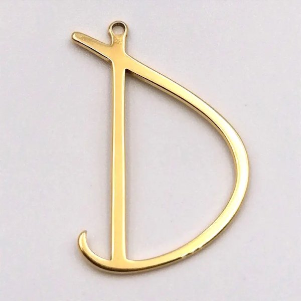 Srebro Ag złocone - zawieszka literka D