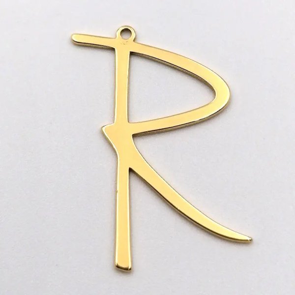 Srebro Ag złocone - zawieszka literka R