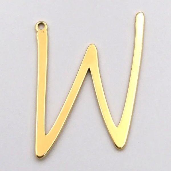 Srebro Ag złocone - zawieszka literka W