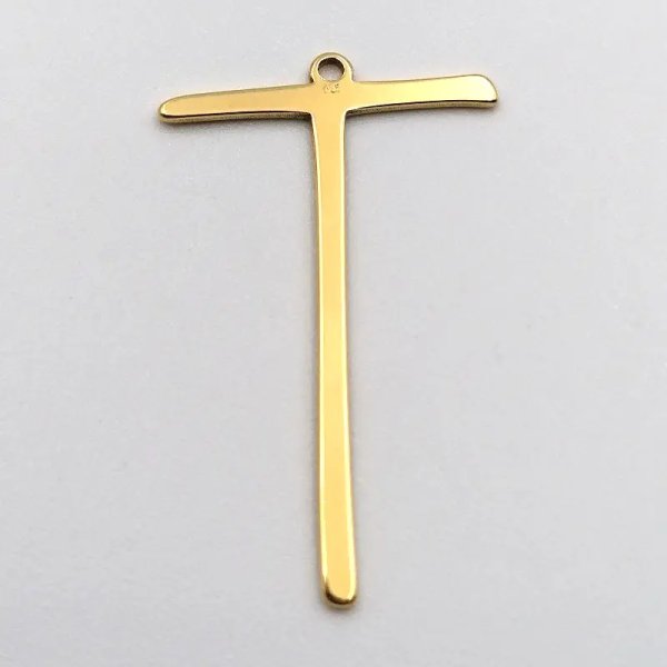 Srebro Ag złocone - zawieszka literka T