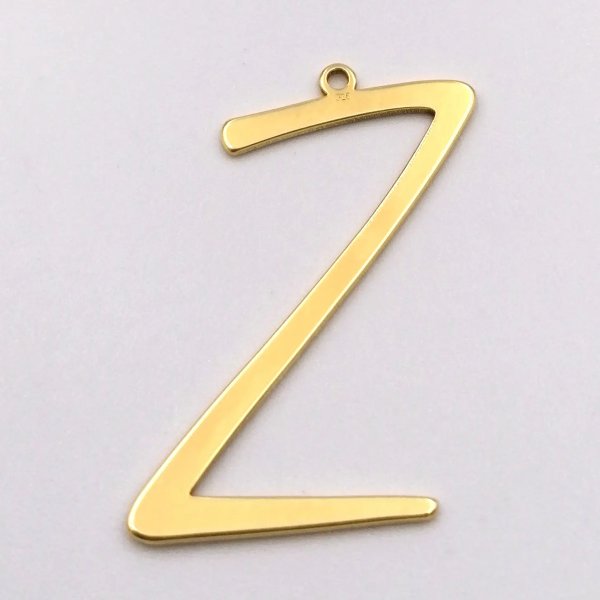 Srebro Ag złocone - zawieszka literka Z