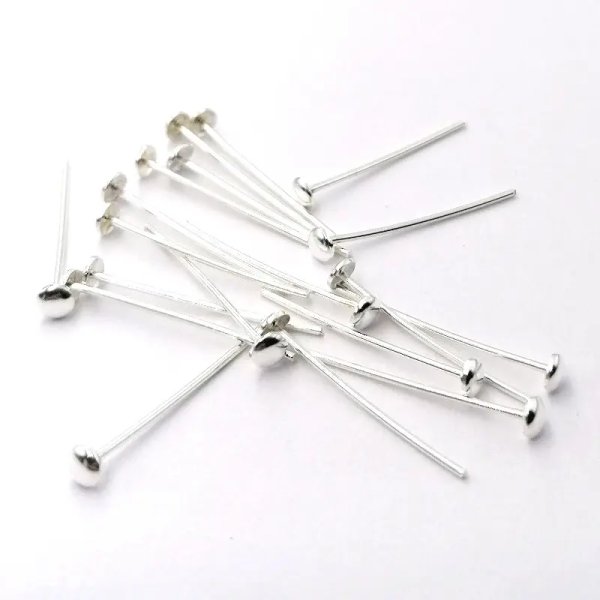 Srebro Ag - szpilka z miseczką 2 cm (para)