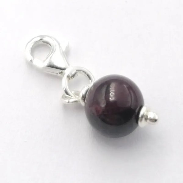 Srebro Ag - zawieszka charms Granat 8 mm 