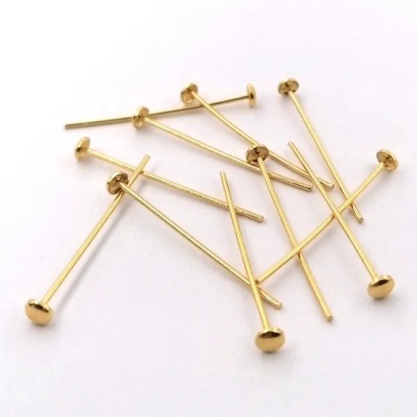 Srebro Ag Złocone- szpilka z miseczką 2,5 cm (para)