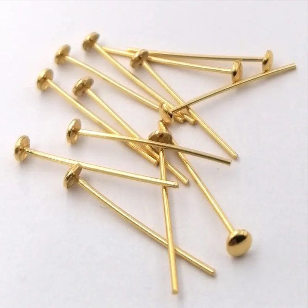 Srebro Ag Złocone- szpilka z miseczką 2 cm (para)