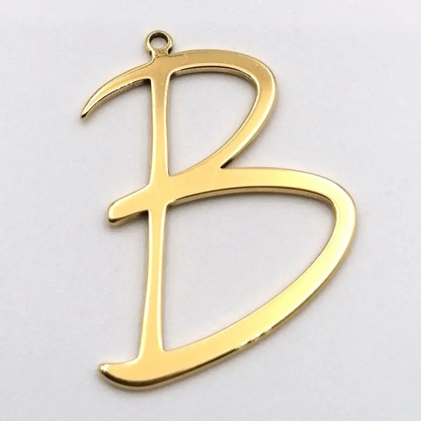 Srebro Ag złocone - zawieszka literka B