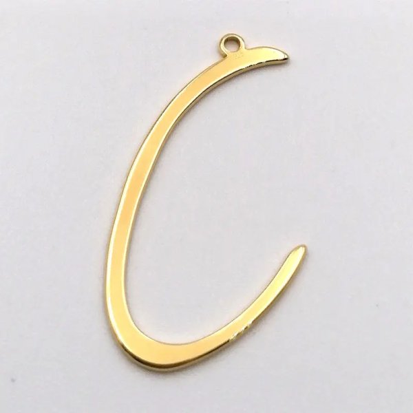 Srebro Ag złocone - zawieszka literka C