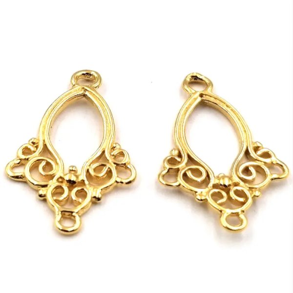 Srebro Ag Złocone - baza do kolczyków 21x13mm(sztuka) 