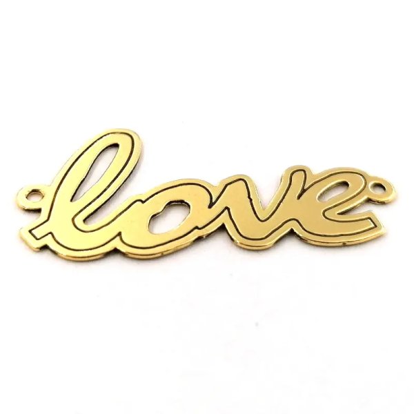 Srebro Ag Złocone- łącznik LOVE – element ozdobny 27x15 mm