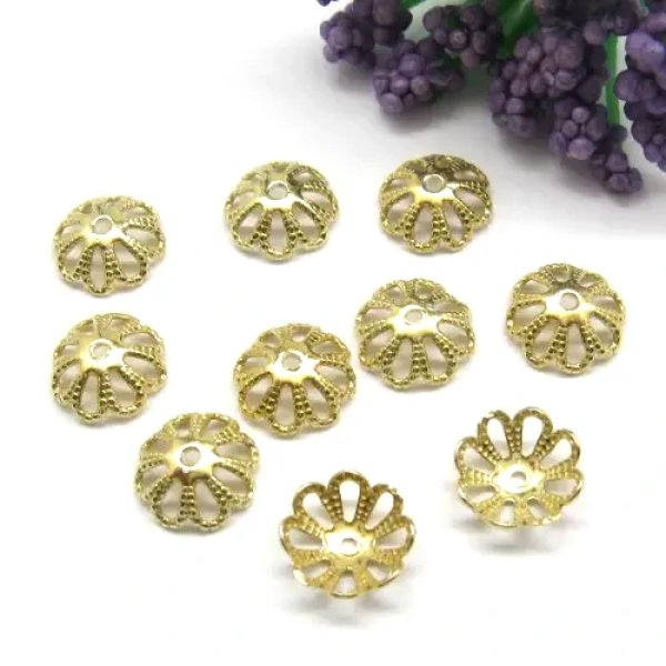 Srebro Złocone Ag - czapeczka 8mm  