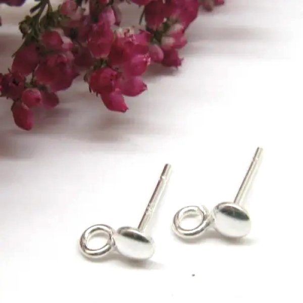 Srebro Ag - sztyfty ozdobne (para)