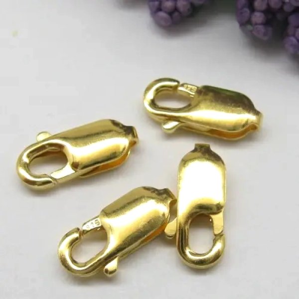 Srebro Ag Złocone - zapięcie 11x4mm  