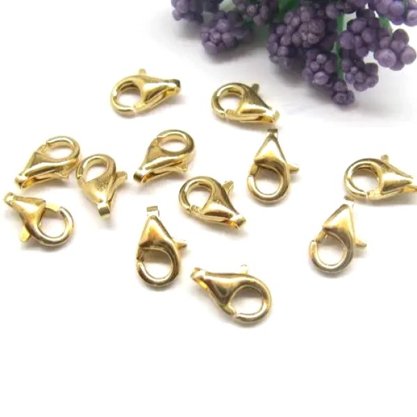 Srebro Ag Złocone - zapięcie typu karabińczyk 9x5mm  