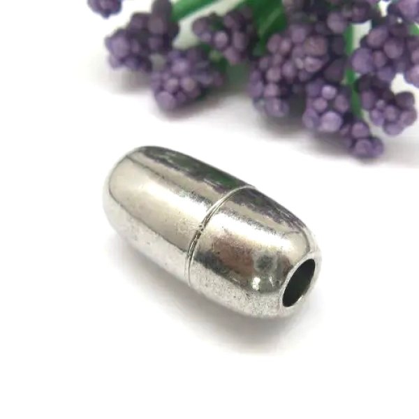 Stal szlachetna oksydowana - końcówki magnetyczne do linek rzemieni 4 mm (komplet)