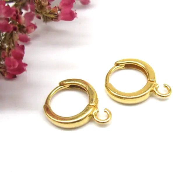 Srebro Ag złocone - bigle angielskie kajdanki 11mm (para)