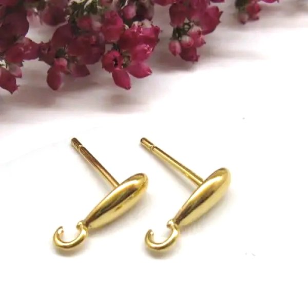 Srebro Ag Złocone - sztyfty markiza (para)