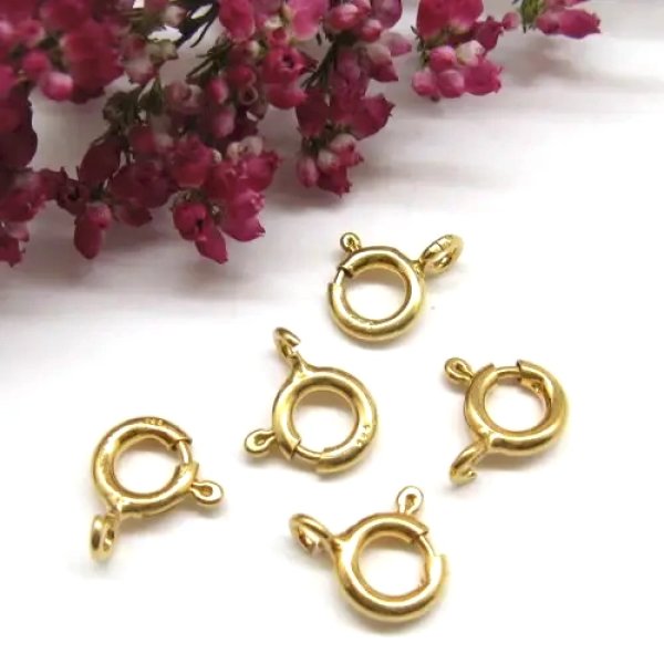 Srebro Ag Złocone - zapięcie typu federing 7mm  