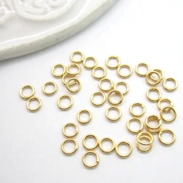 Ag Złocone - kółko lutowane 4mm (drut 0,8) 