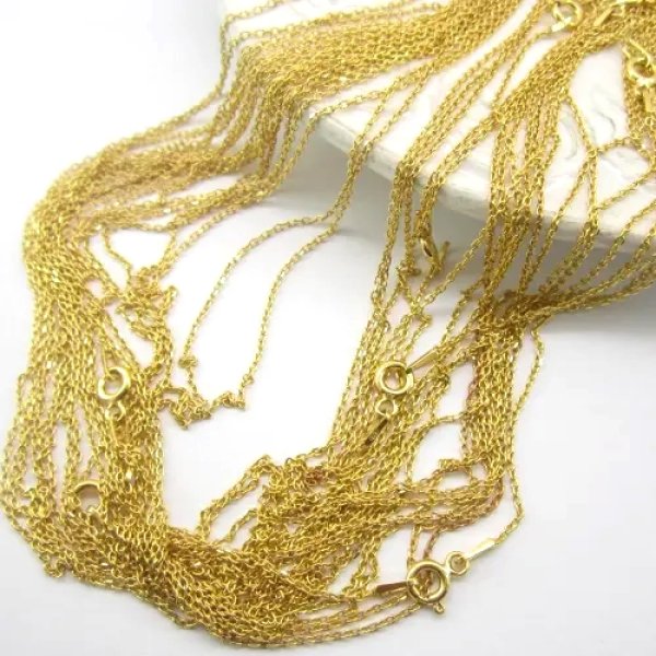 Łańcuszek Anker 60cm - srebro złocone