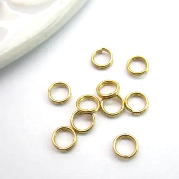 Srebro Złocone Ag - kółka sprężynki 5mm 